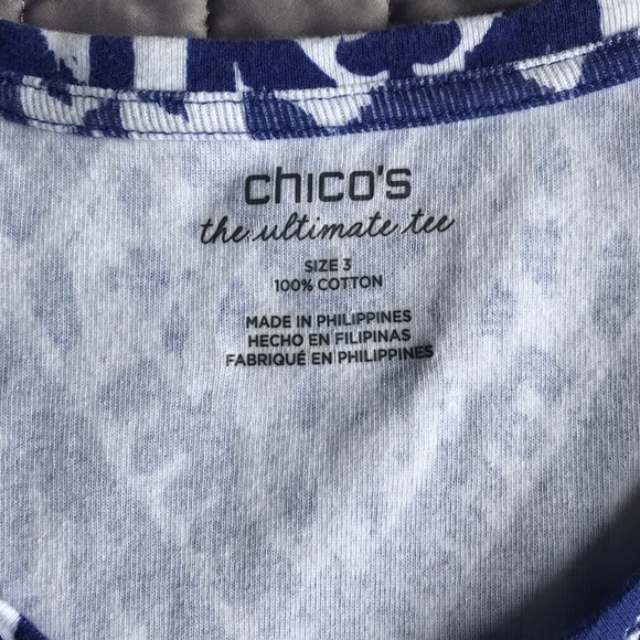 Chico’s blue and white very comfortable tee - Picture 2 of 3